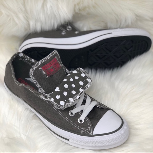 Converse Shoes - ⚡️FLASH SALE⚡️ NWOT Gray Polka Dot Tongue Converse